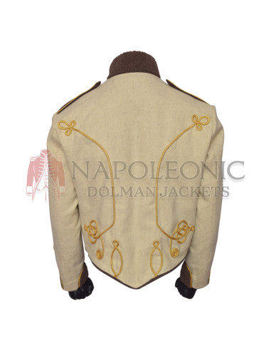 Gold Braiding Hussar Military Off White Jacket