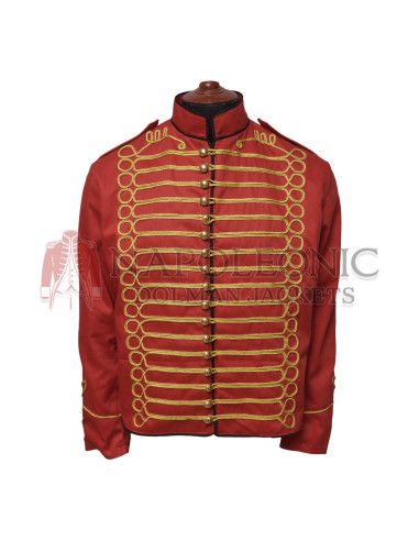 Red Drummer Parade Officer Hussar Jacket