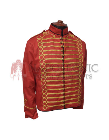 Red Drummer Parade Officer Hussar Jacket
