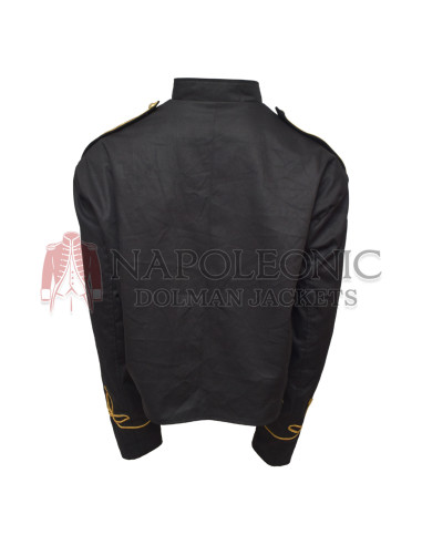Gold Braid Black Hussar Military Jacket