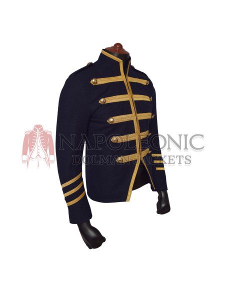 Gold Braid Hussar Military Blue Jacket
