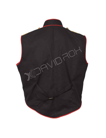 Men's Steampunk Black Hussar Waistcoat