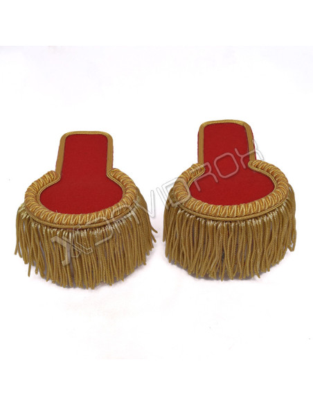 Red Blazer Gold Fringe Marching Epaulettes