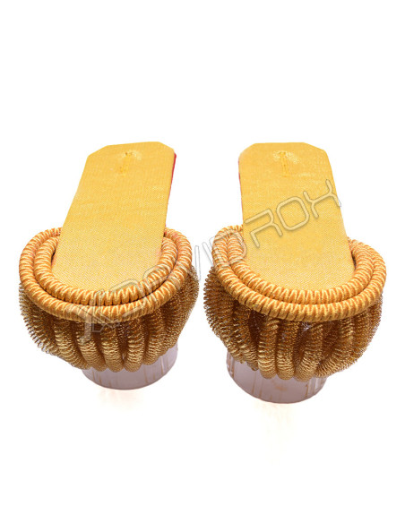 Gold Bullion Board Shoulder Epaulettes with Heavy Gold Fringe