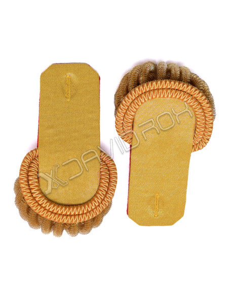 Gold Bullion Board Shoulder Epaulettes with Heavy Gold Fringe
