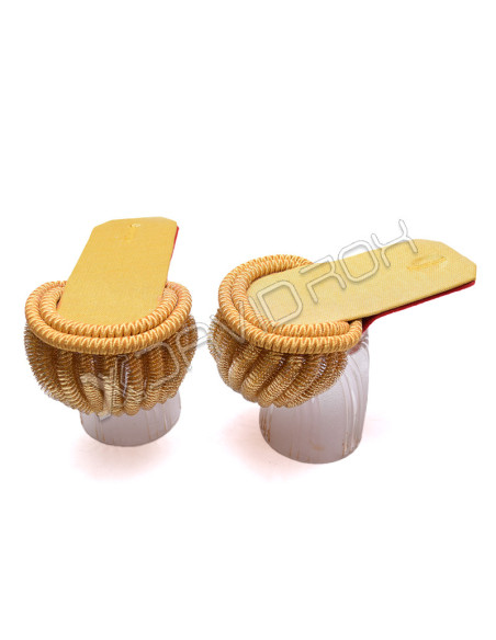 Gold Bullion Board Shoulder Epaulettes with Heavy Gold Fringe