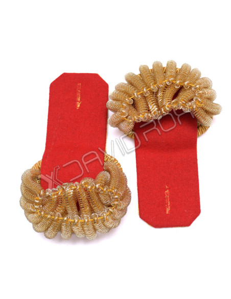 Gold Bullion Board Shoulder Epaulettes with Heavy Gold Fringe