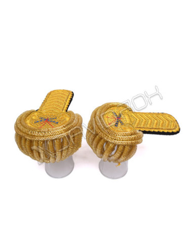 Hand Embroidered Gold Bullion Shoulder Epaulettes