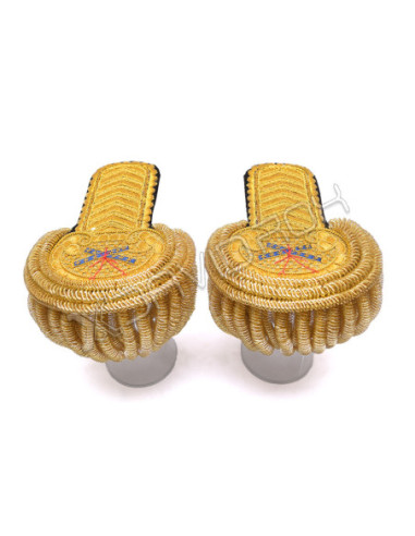 Hand Embroidered Gold Bullion Shoulder Epaulettes
