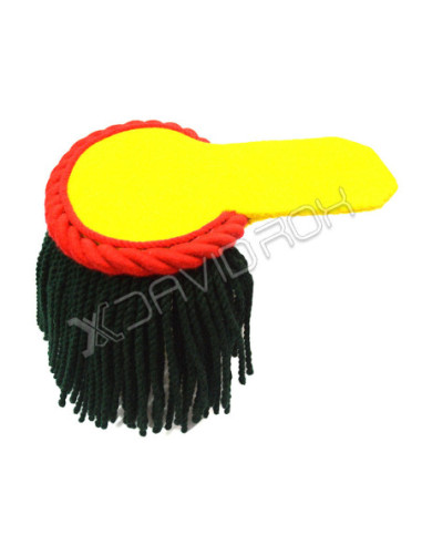 Yellow Wool Shoulder Green Epaulette Pair