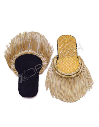 Gold Bullion Hand-Embroidered Officer Epaulettes