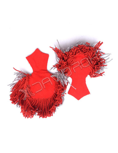 Red Silver Marching Shoulder Epaulettes