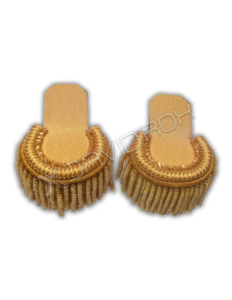 Distinguished military adornment, these epaulettes radiate opulence, t