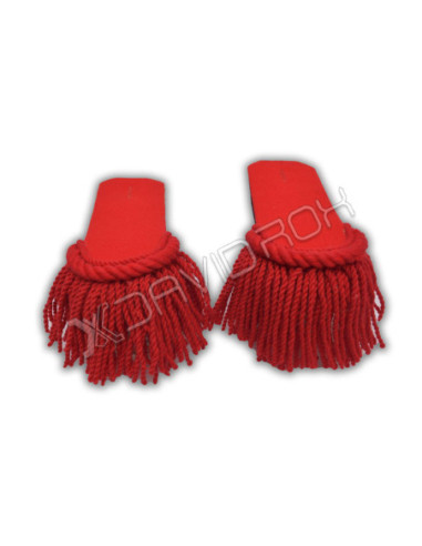 Red Wool Shoulder Wear Epaulette Pair