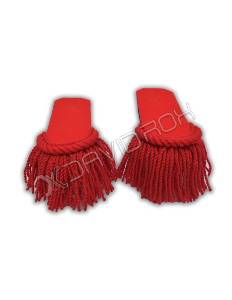 Red Wool Shoulder Wear Epaulette Pair