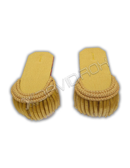 Shoulder Epaulettes with Gold Bullion Board Heavy Gold Fringe