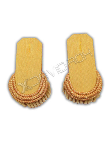 Shoulder Epaulettes with Gold Bullion Board Heavy Gold Fringe