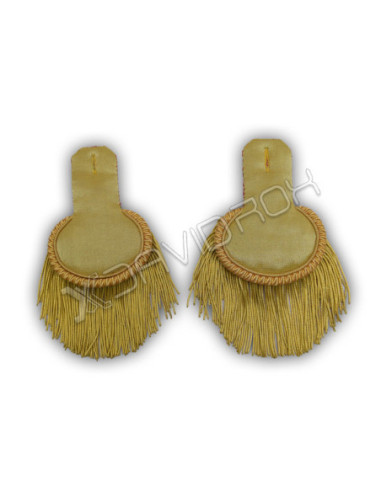 Bullion Fringe Gold Finish Epaulette Shoulder Pair