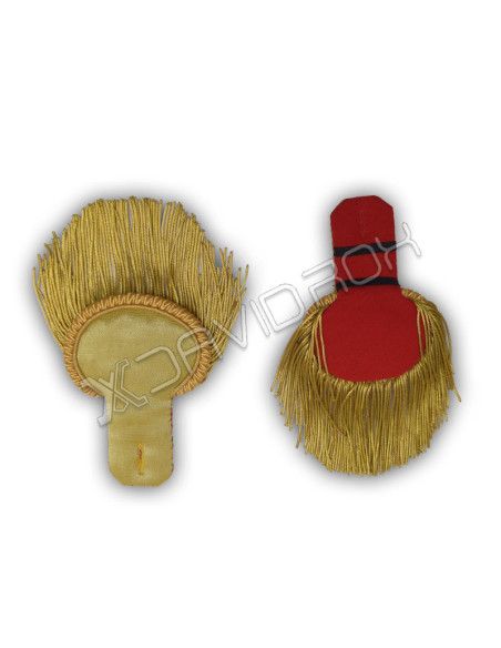 Bullion Fringe Gold Finish Epaulette Shoulder Pair