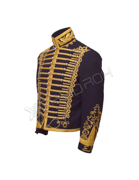 Steampunk Premium Black Wool Hussar Jacket