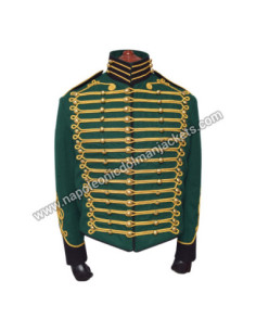 Steampunk Bottle Green Hussar Military Jacket