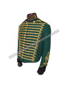 Steampunk Bottle Green Hussar Military Jacket 2