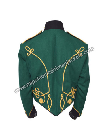 Steampunk Bottle Green Hussar Military Jacket