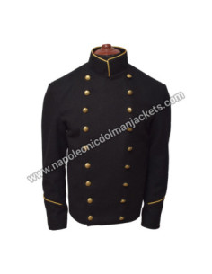 Black Wool Military Style Jacket