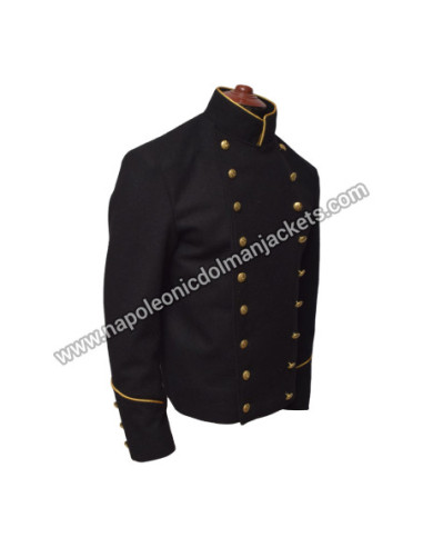 Black Wool Military Style Jacket