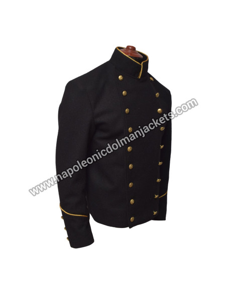 Black Wool Military Style Jacket