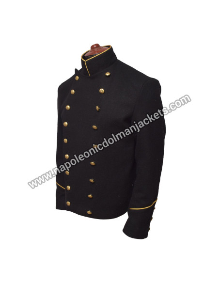 Black Wool Military Style Jacket