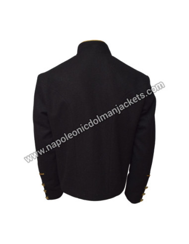 Black Wool Military Style Jacket