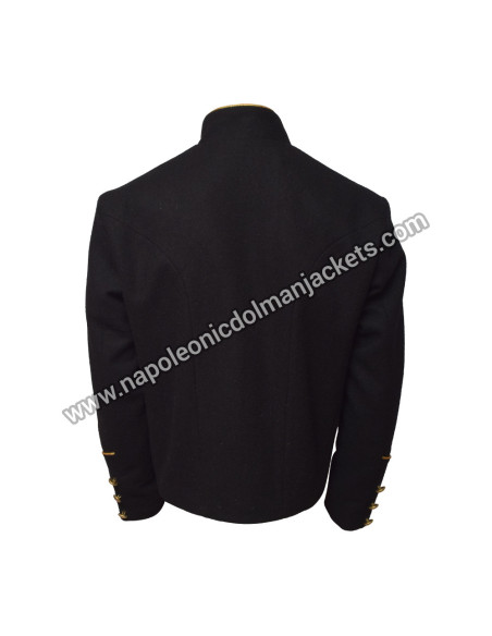 Black Wool Military Style Jacket