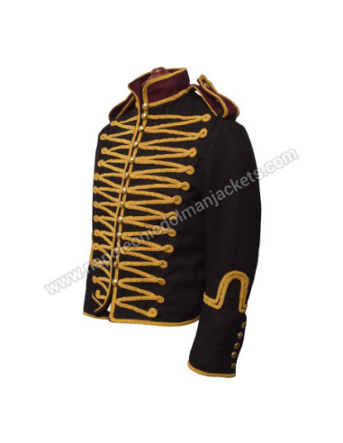 Black Hussar Twill Marching Band Jacket