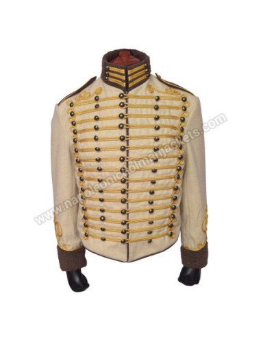 Gold Braiding Hussar Military Off White Jacket