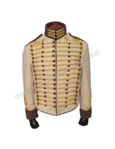 Gold Braiding Hussar Military Off White Jacket