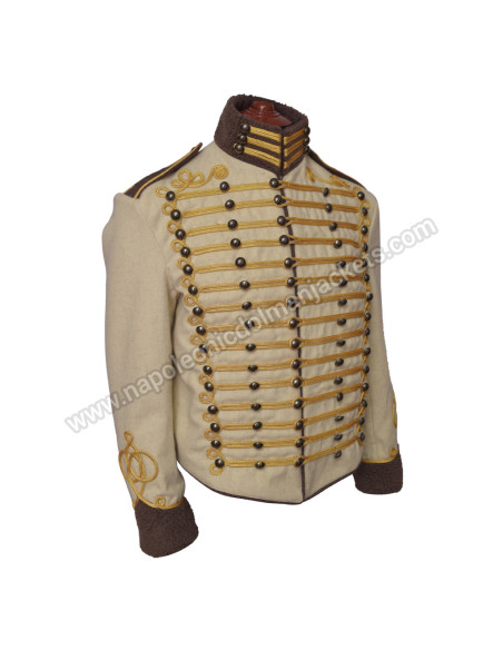 Gold Braiding Hussar Military Off White Jacket