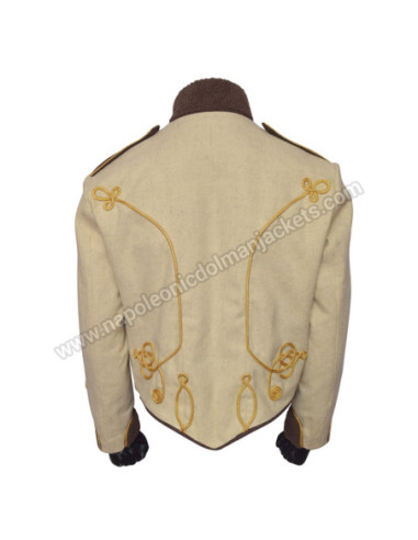 Gold Braiding Hussar Military Off White Jacket