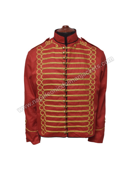 Red Drummer Parade Officer Hussar Jacket