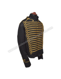 Gold Braid Black Hussar Military Jacket 2