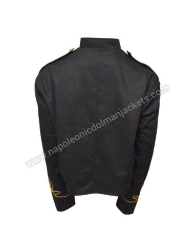 Gold Braid Black Hussar Military Jacket
