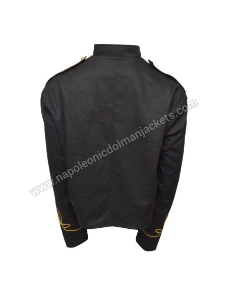 Gold Braid Black Hussar Military Jacket