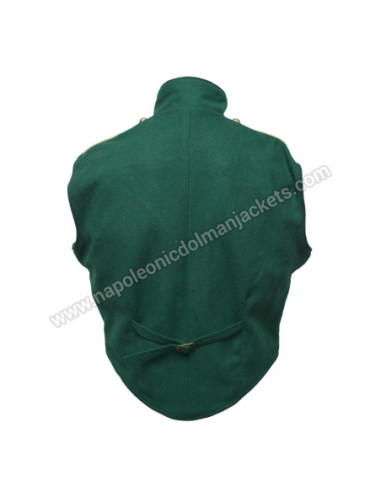 Dull Green Steampunk Hussar Military Waistcoat