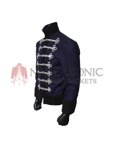 Women Shearling Band Officer Hussar Jacket